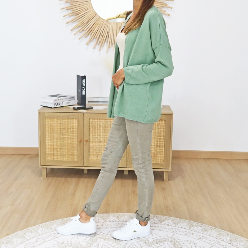 pull femme vert amande oversize