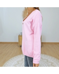 pull femme fabrication italienne rose