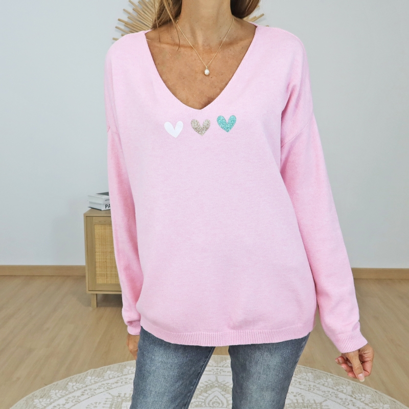 pull femme tendance rose