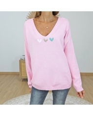pull femme tendance rose