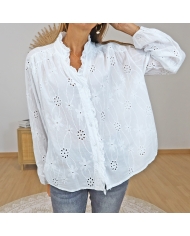 blouse femme elegante broderie anglaise