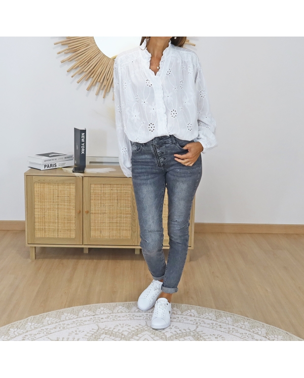 blouse femme coton broderie anglaise