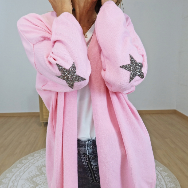 gilet femme etoiles coude paillete