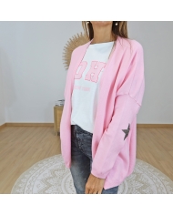 gilet oversize femme rose tendre