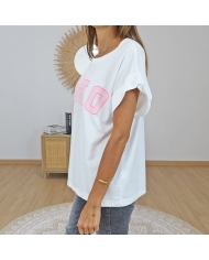 t-shirt femme imprime soho rose