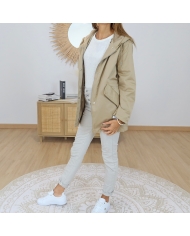 blouson femme caramel tiffosi capuche vue portée