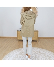 veste capuche femme caramel look casual chic
