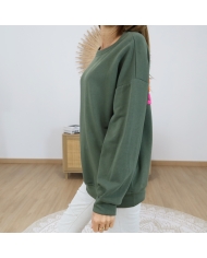 sweat femme kaki coupe oversize look casual
