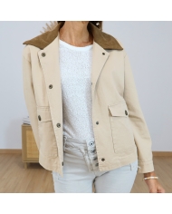 veste tiffosi beige poches plaquées détail