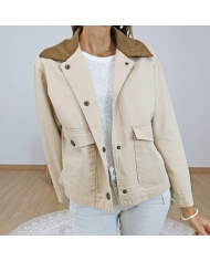veste tiffosi femme beige coupe courte tendance