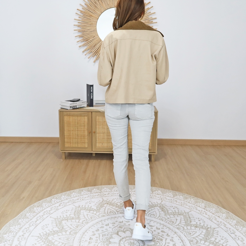 veste femme beige mi saison style casual chic
