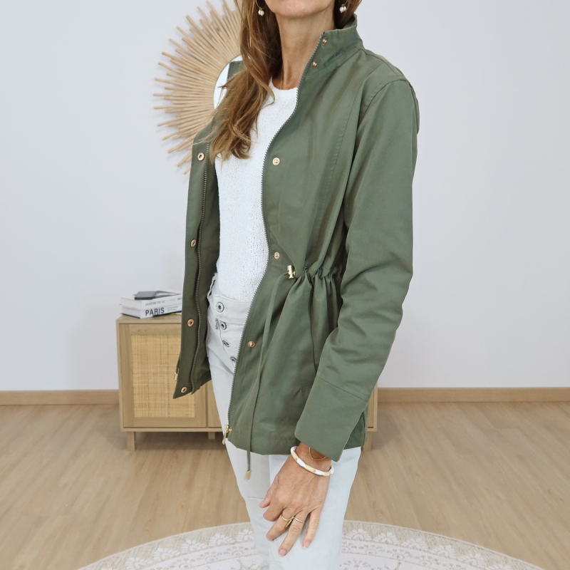 veste tiffosi kaki col montant vue face