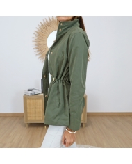 veste femme kaki coupe mi longue portée