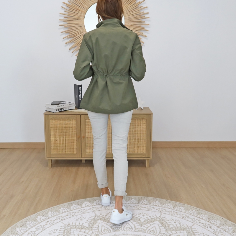 veste tiffosi femme kaki détail taille ajustable