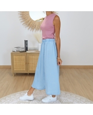 jupe sonny femme jean délavé coupe évasée