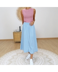 jupe sonny femme bleu jean look casual chic