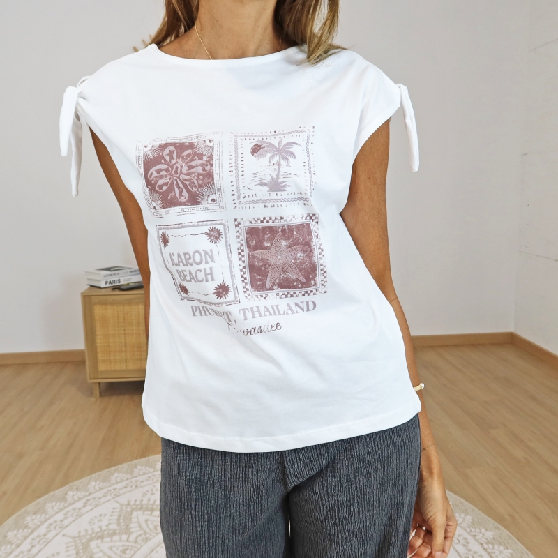 t-shirt meleoetta femme coupe droite coton