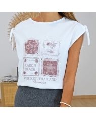 t-shirt meleoetta tiffosi blanc imprimé phuket thailand porté