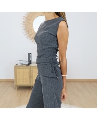 top austin femme tissu gaufré stretch