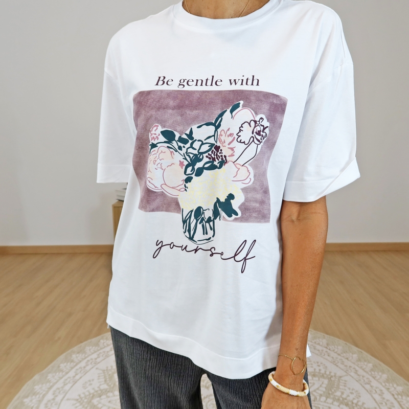 t-shirt spoink femme coupe oversize manches retroussées
