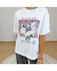 t-shirt spoink femme coupe oversize manches retroussées