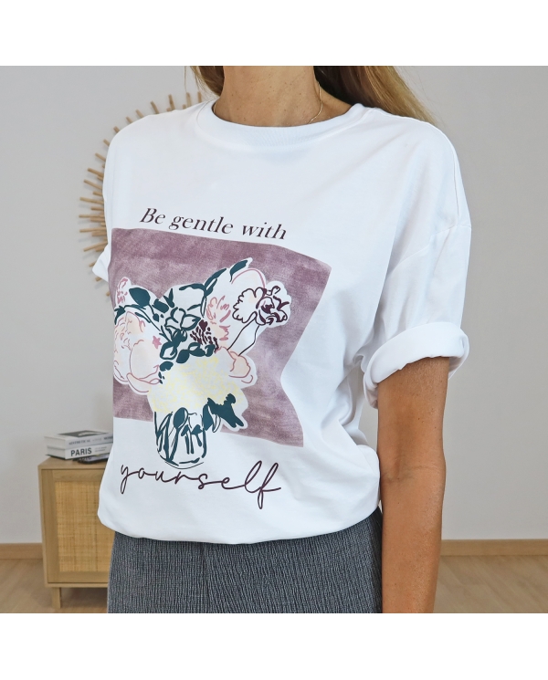 t-shirt spoink femme blanc tendance