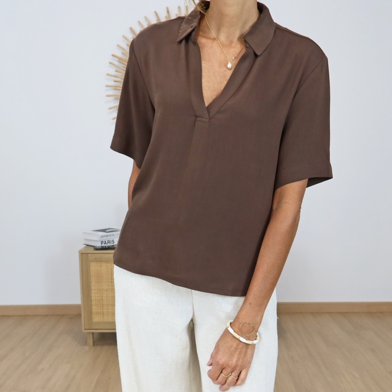 blouse amora femme coupe droite fluide