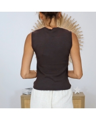 top nancy femme col rond élégant