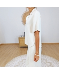 blouse amora femme col chemise décolleté v