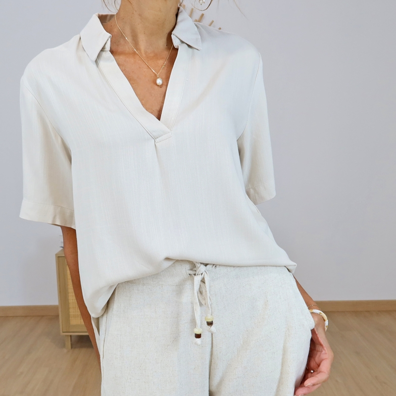 blouse amora femme beige tendance