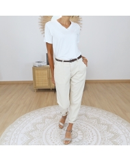 pantalon femme coton stretch confortable