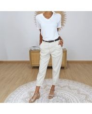 pantalon femme vue dos poches passepoilées