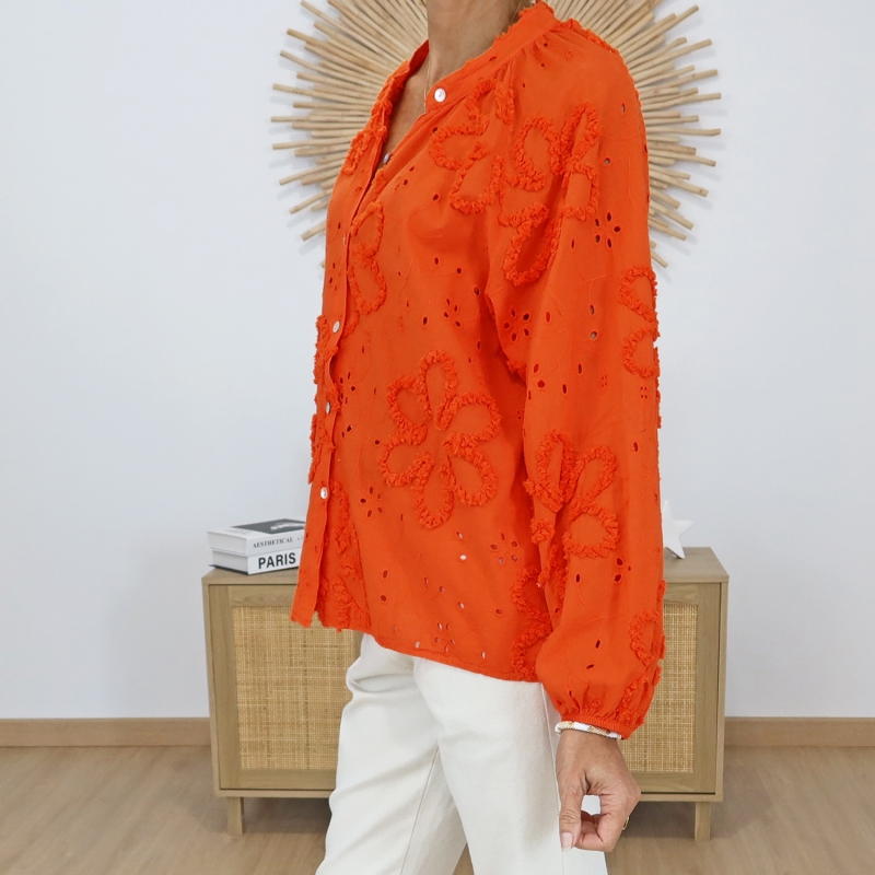 chemisier blossy orange coupe ample