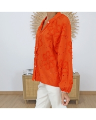 chemisier blossy orange coupe ample