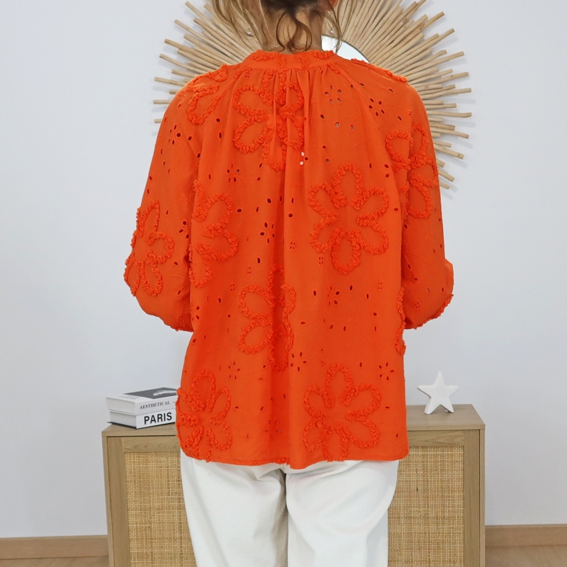 chemisier blossy femme manches longues élastiquées