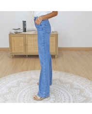 jean flowy femme bleu délavé fluide