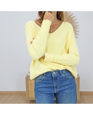 pull fanta jaune vue face