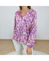 chemisier aurea imprimé rose parme