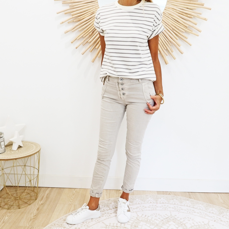 jean vic pantalon beige femme