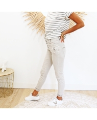 jean vic femme coupe slim beige