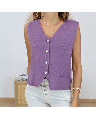 gilet manon parme sans manches porté