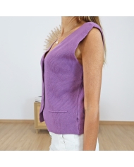 Gilet Manon parme S/manches