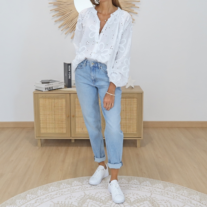 chemisier blossy look avec jean