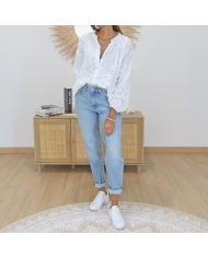 chemisier blossy look avec jean