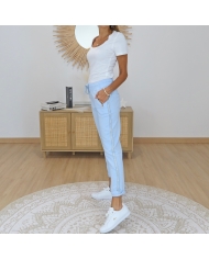 jogging femme bande argentee cote