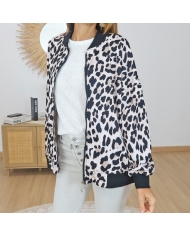 veste bombers leopard femme porté
