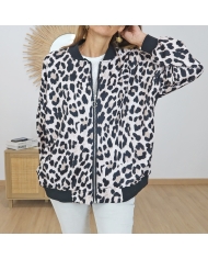 veste leopard oversize femme