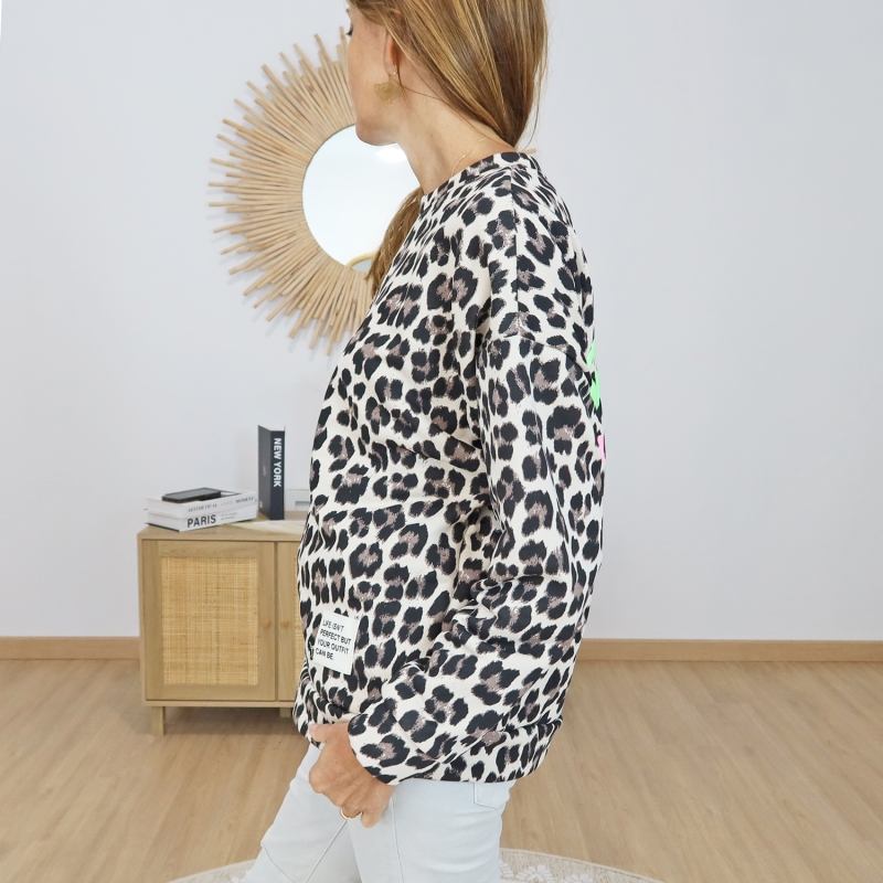 sweat femme tendance imprimé animal