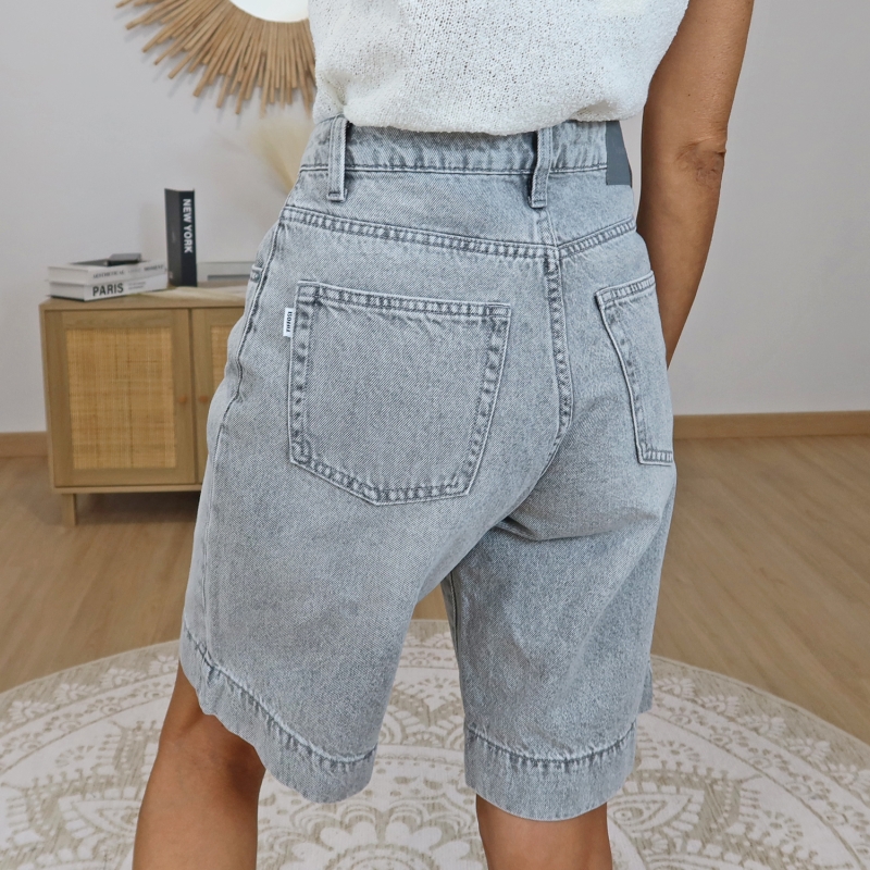 bermuda gris delave femme coupe tendance