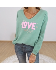 pull femme amande vue face